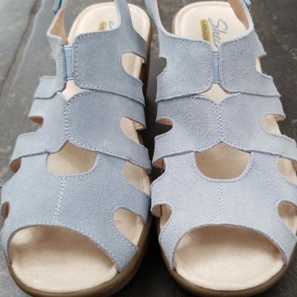 Skechers slingback platform wedge SZ 8 W